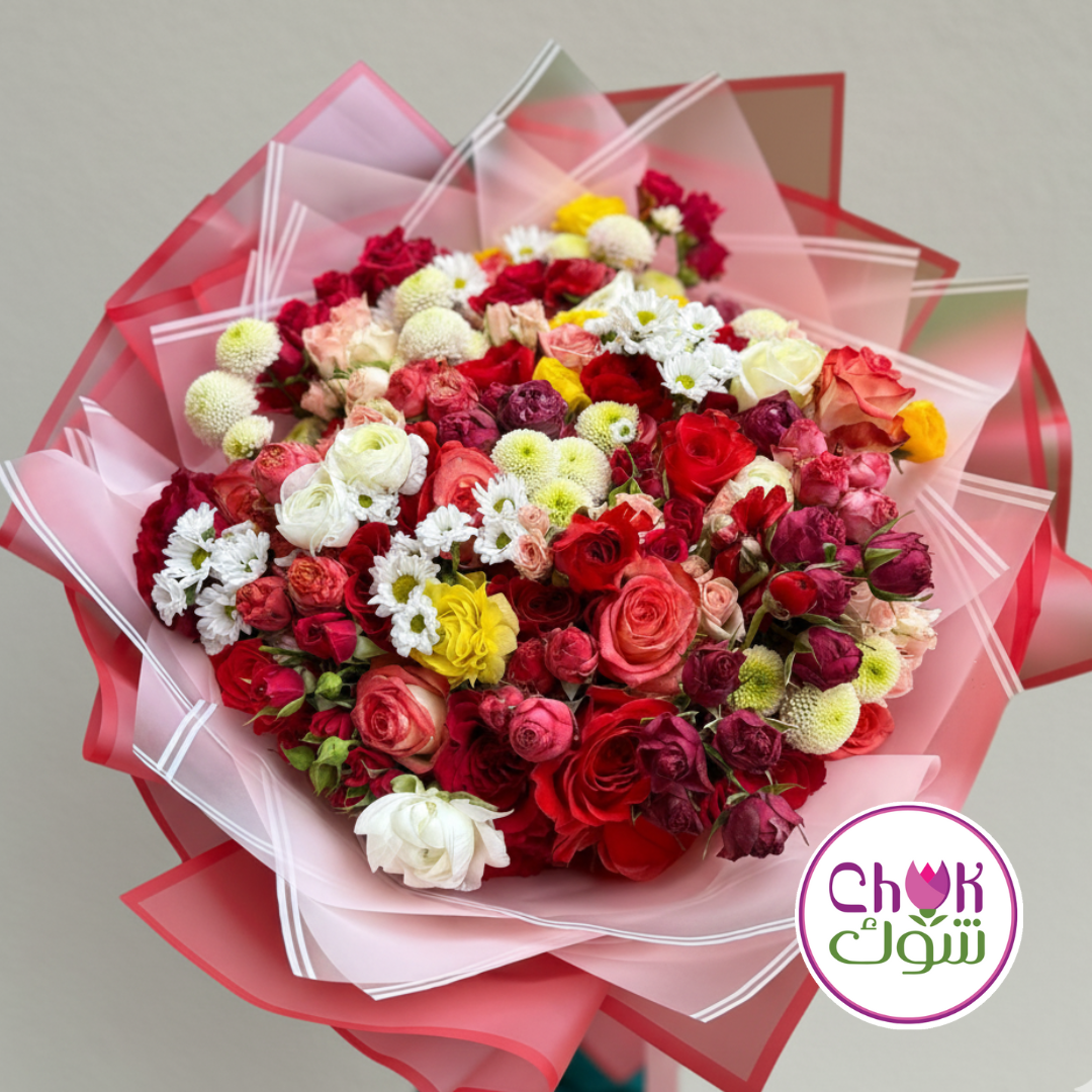 100 Vibrant Roses and mixed flowers