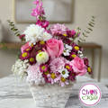 Sweet Pink Flower Basket