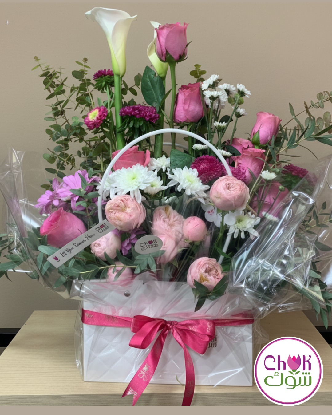 Fresh Spring Flowers in a White Bag
