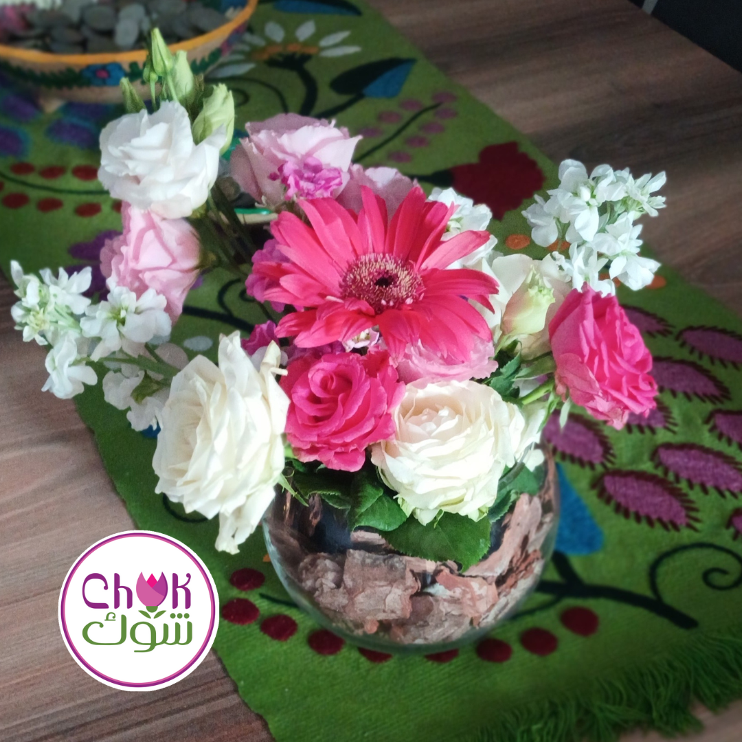 Glass Vase and Roses Combo